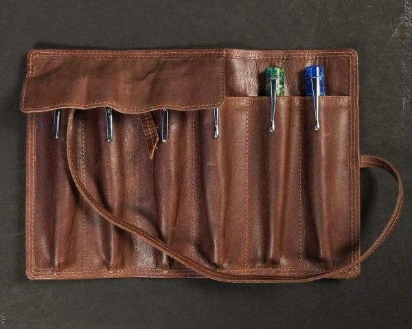 FPR Leather 6 Pen Roll-Up Pouch - Mix and Match BOGO