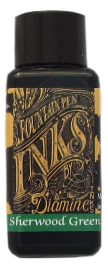 diamine sherwood green ink bottle