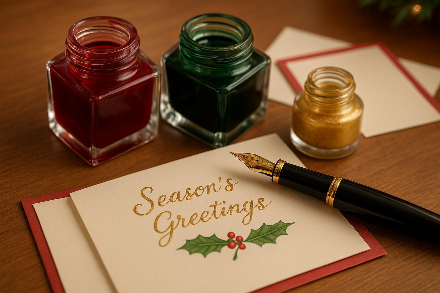 Holiday Fountain Pen Inks for Festive Cards