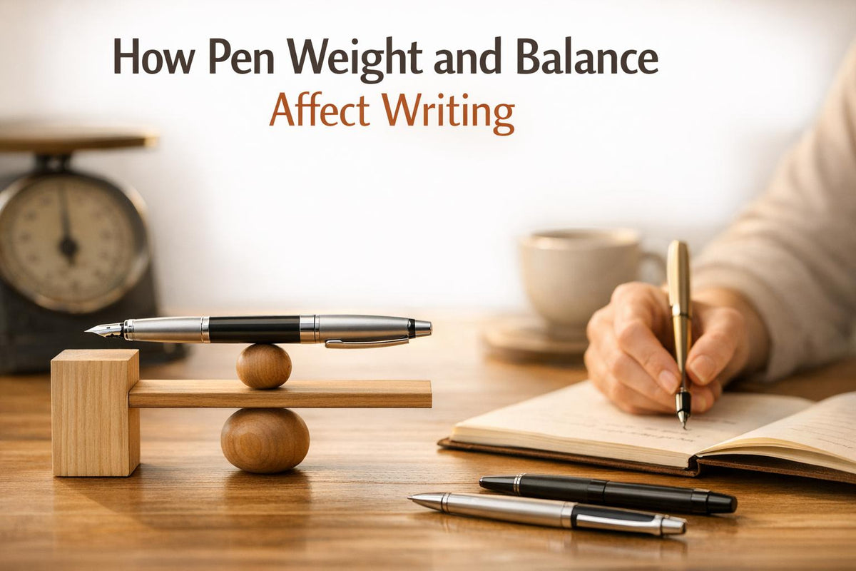 Man Using Weight To Write How Pen Weight and Balance Affect Writing – Fountain Pen Revolution