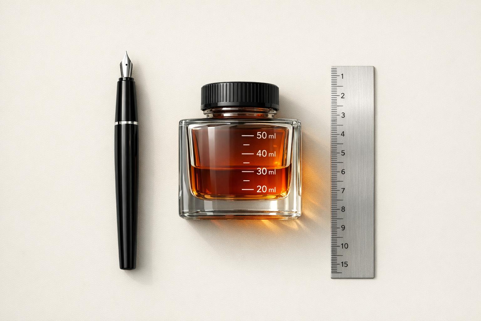 Fountain Pen Ink Volume Calculator