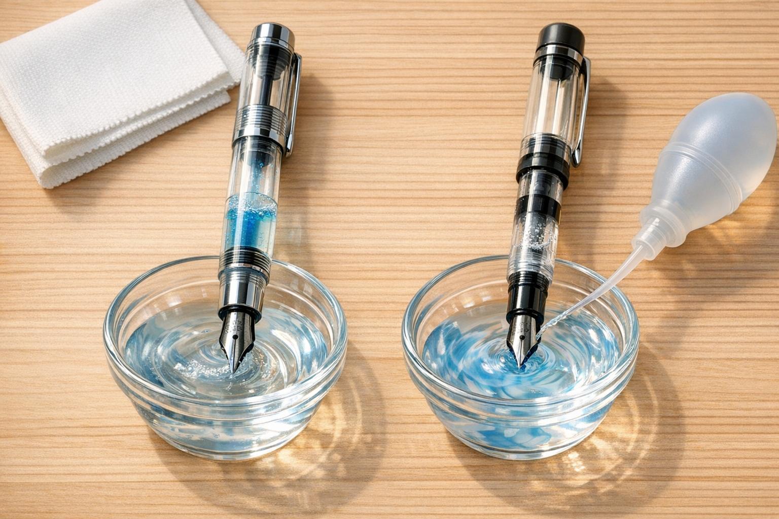 Piston vs. Converter Pens: Flushing Ink Differences