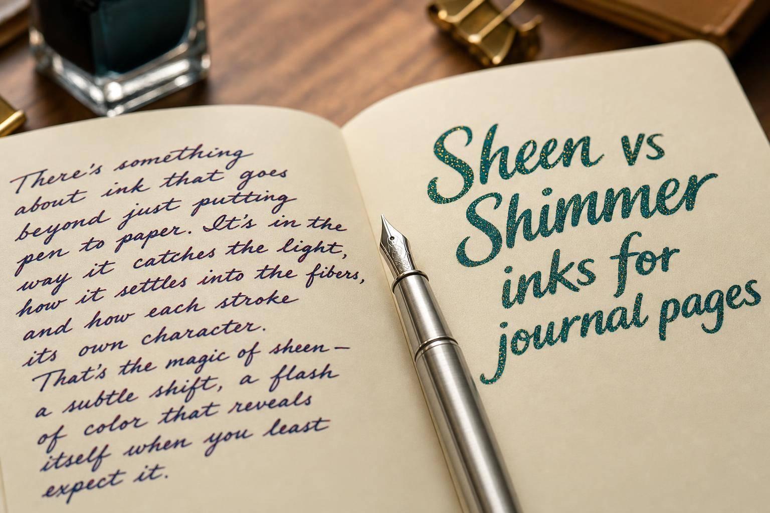 Sheen vs shimmer inks for journal pages