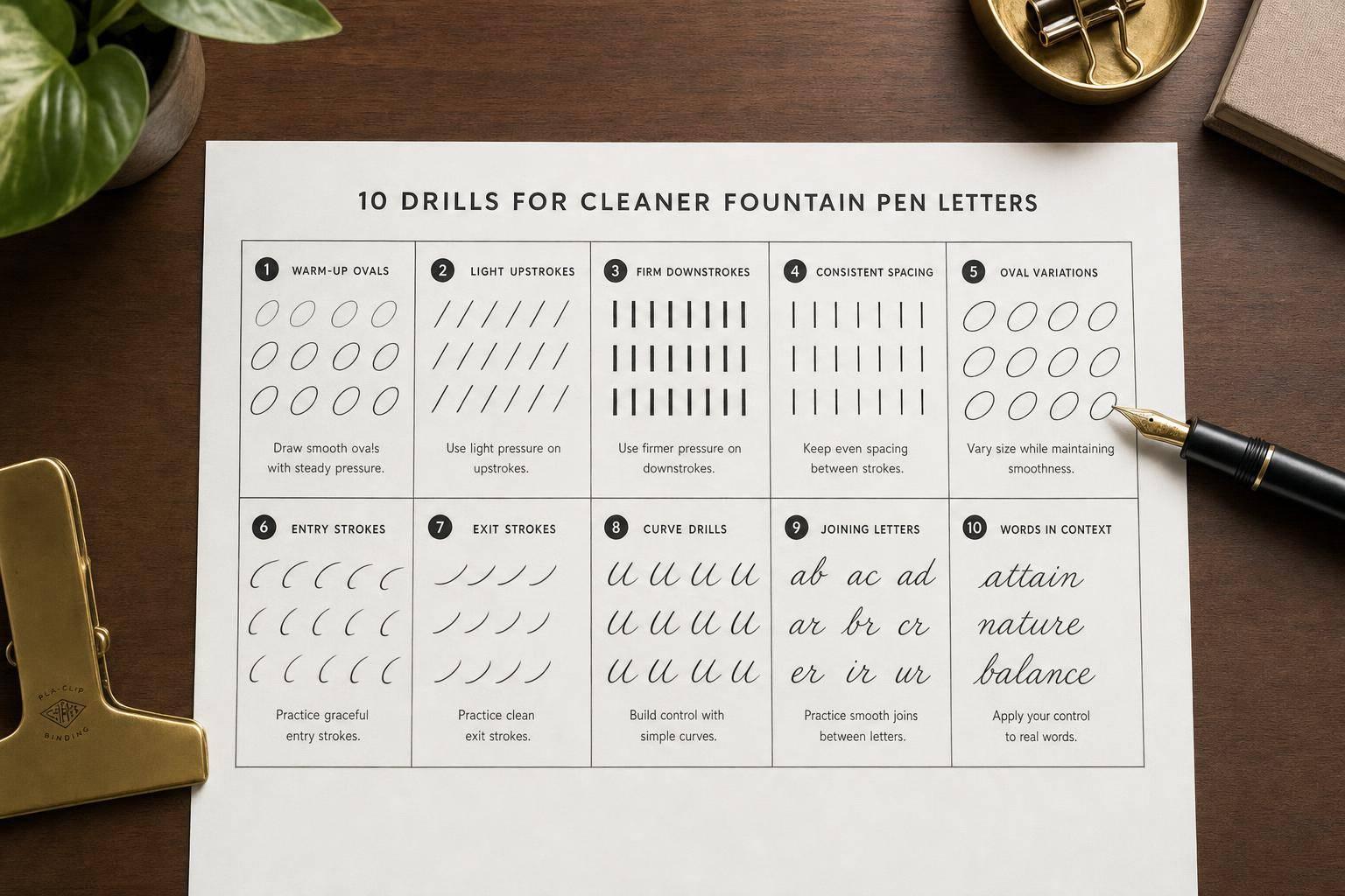 10 drills for cleaner fountain pen letters