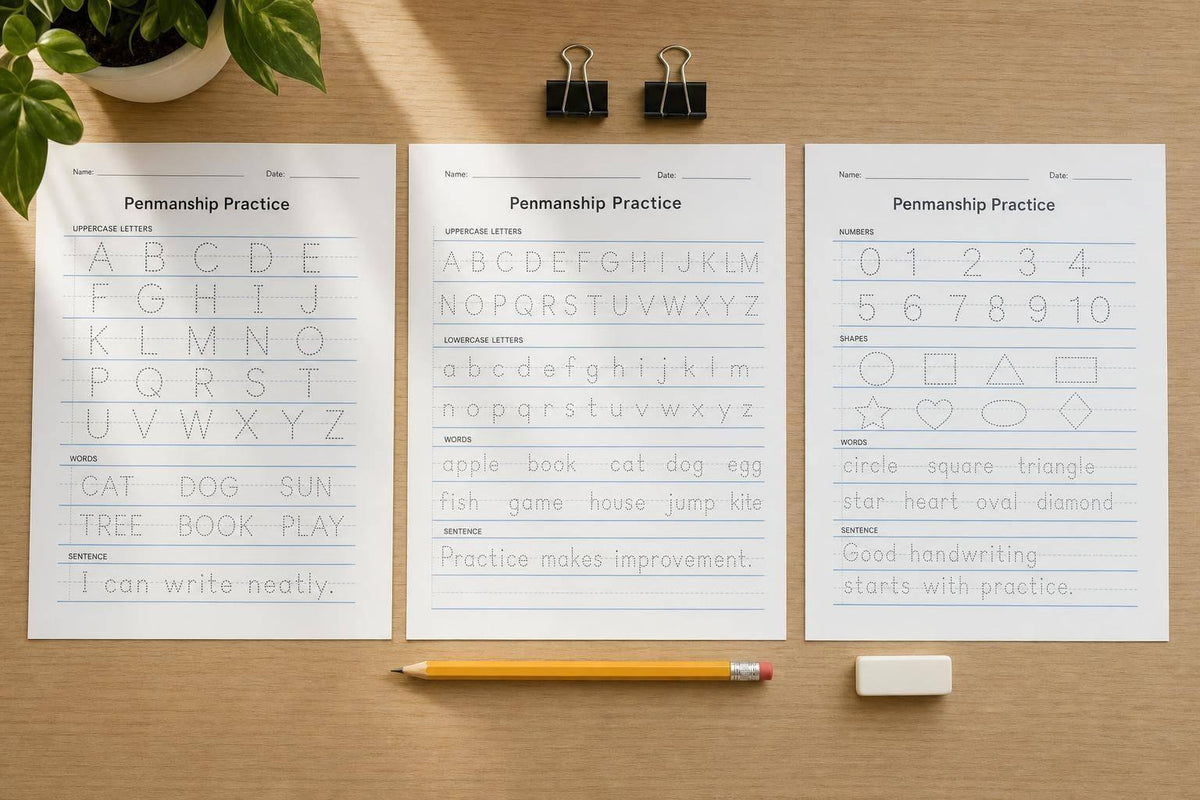 Penmanship Practice Sheets