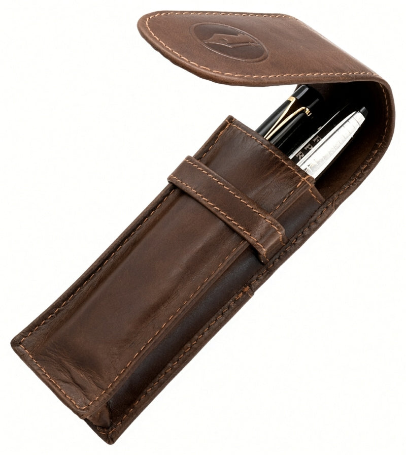 FPR Compact Two Pen Leather Case