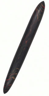 Cigar-shaped Ranga Giant 9B fountain pen featuring a dark, marbled pattern of black, red, and gold with a Bock screw-in nib.