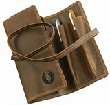 FPR Leather 6 Pen Roll-Up Pouch