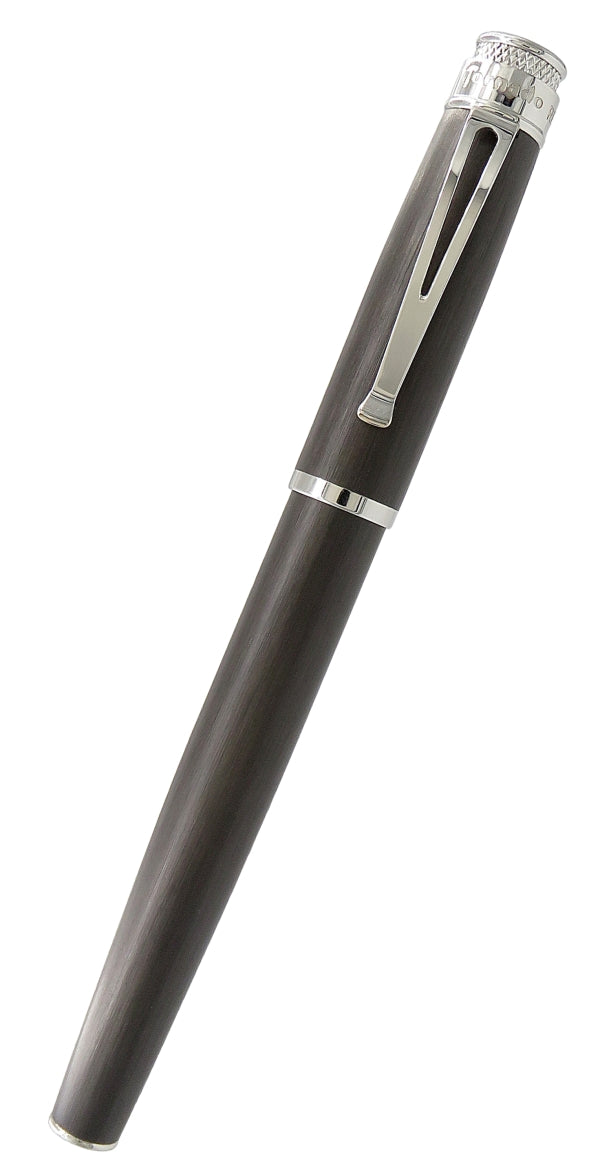 Retro 51 Tornado Fountain Pen - Platinum Executive Black Nickel