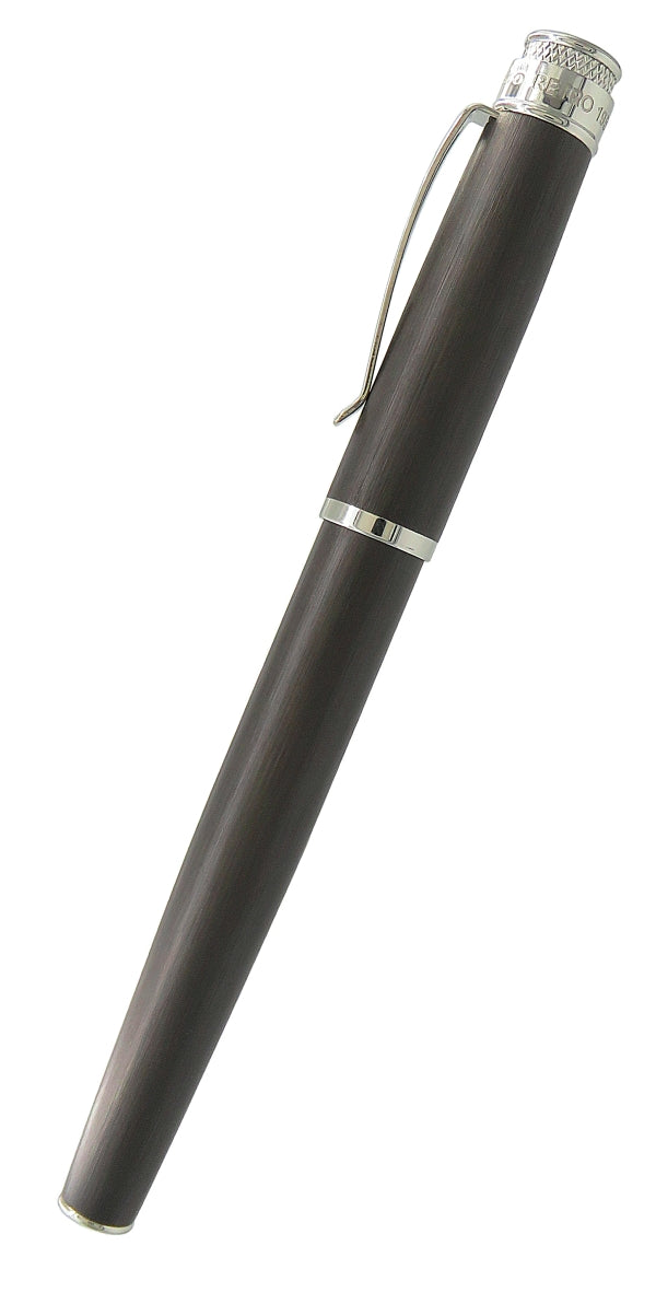 Retro 51 Tornado Fountain Pen - Platinum Executive Black Nickel