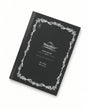 Black B6 Tomoe River B6 Notebook -Blank (68gsm) with a white ornate leaf border and NOTE BOOK printed on the cover, featuring fountain pen friendly paper.