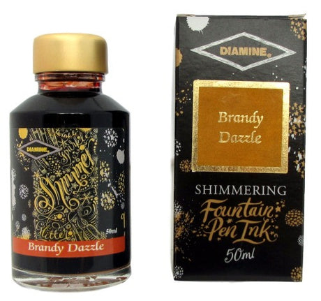 Diamine Brandy Dazzle Shimmer Fountain Pen Ink