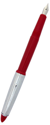 Camlin Elegante Füllfederhalter – Schwarz/blau/rot, Vergoldete Feder, Messingkappe, Verchromter Körper