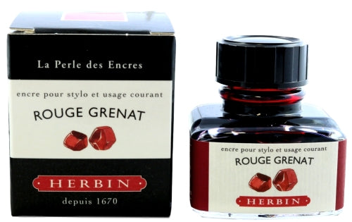  Herbin Jacques Ref 13029T - Ink for Fountain Pens & Rollerball  Pens - Rouge Grenat/Garnet Red - 30ml Bottle with Integrated Pen Rest -  Red-Coloured Ink : Office Products