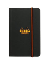 Rhodia Unlimited ノートブック 3.5 インチ x 5.5 インチ - 裏地付き - ブラック